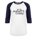 Load image into Gallery viewer, Anti-Cruelty Baseball T-Shirt - white/navy
