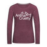 Load image into Gallery viewer, Anti-Cruelty Valentine's Day Logo Women's Long Sleeve T-Shirt - heather burgundy
