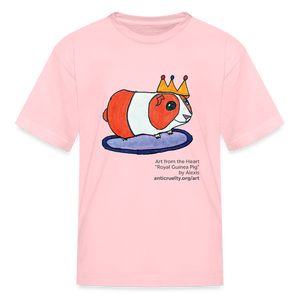 "Royal Guinea Pig" Art From The Heart Kids' T-Shirt - pink