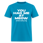 Load image into Gallery viewer, "You Had Me At Meow" Unisex Classic T-Shirt - turquoise
