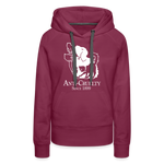 Load image into Gallery viewer, Anti-Cruelty 90's Retro Logo Women’s Hoodie - burgundy
