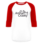 Load image into Gallery viewer, Anti-Cruelty Baseball T-Shirt - white/red
