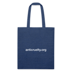 Load image into Gallery viewer, Anti-Cruelty "Because Love." Recycled Tote Bag - heather navy
