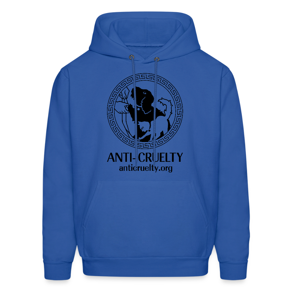 "Vintage Anti-Cruelty Greek Key" Bright Hoodie - royal blue