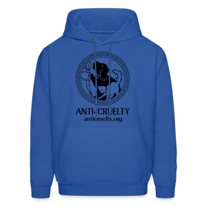 "Vintage Anti-Cruelty Greek Key" Bright Hoodie - royal blue
