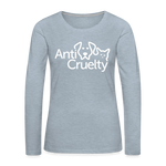 Load image into Gallery viewer, Anti-Cruelty Valentine's Day Logo Women's Long Sleeve T-Shirt - heather ice blue
