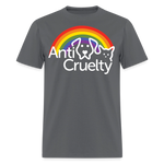 Load image into Gallery viewer, Anti-Cruelty Rainbow Logo T-Shirt - charcoal
