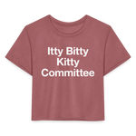 Load image into Gallery viewer, Itty Bitty Kitty Women's Cropped T-Shirt - mauve
