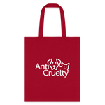 Load image into Gallery viewer, Anti-Cruelty Logo Tote Bag - red
