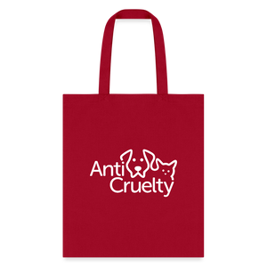 Anti-Cruelty Logo Tote Bag - red