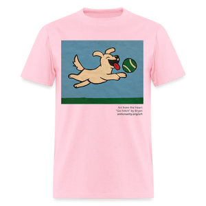 "Go Fetch" Art From The Heart Adult T-Shirt - pink