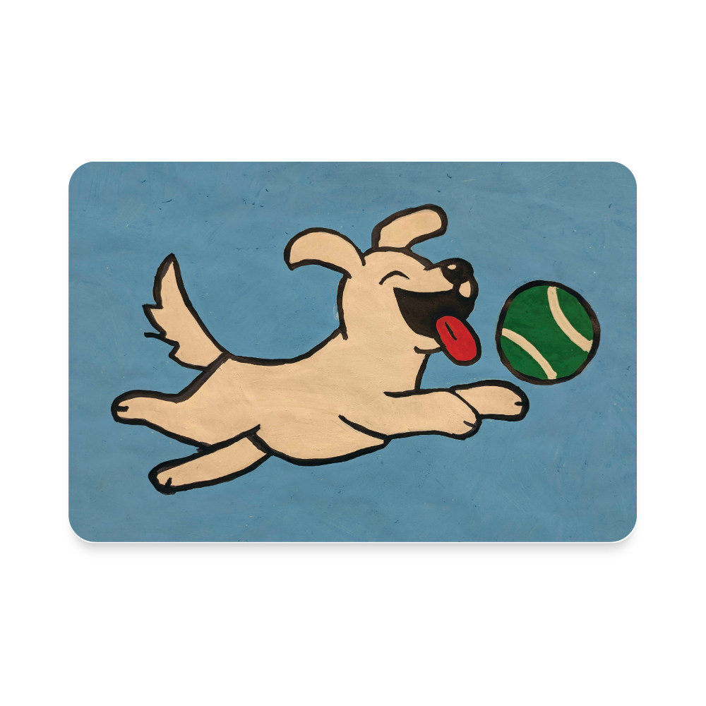 "Go Fetch" Art From The Heart Rectangle Magnet - white