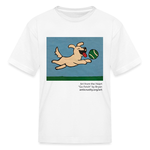 "Go Fetch" Art From The Heart Kids' T-Shirt - white