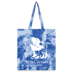 Load image into Gallery viewer, A nti-Cruelty 90's Retro Logo Tie Dye Tote - cloudy blue
