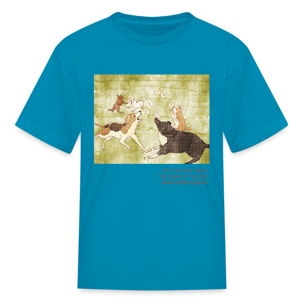 "Springtime" Art From The Heart Kids' T-Shirt - turquoise