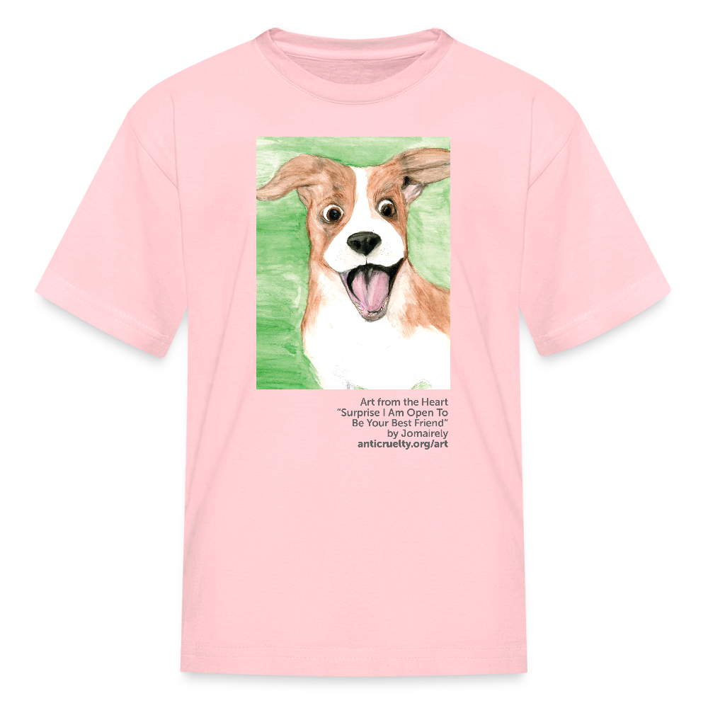 "Surprise…" Art From The Heart Kids' T-Shirt - pink