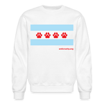 Load image into Gallery viewer, "Chicago Paw Flag" Crewneck Sweatshirt - white
