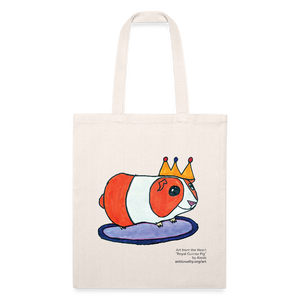 "Royal Guinea Pig" Art From The Heart Recycled Tote Bag - natural