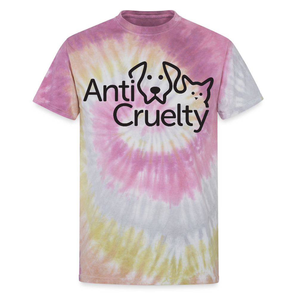 "Anti-Cruelty Logo" Tie Dye T-Shirt - Desert Rose