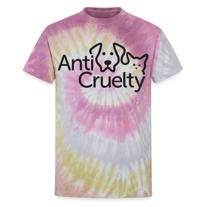 "Anti-Cruelty Logo" Tie Dye T-Shirt - Desert Rose