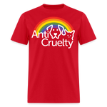 Load image into Gallery viewer, Anti-Cruelty Rainbow Logo T-Shirt - red

