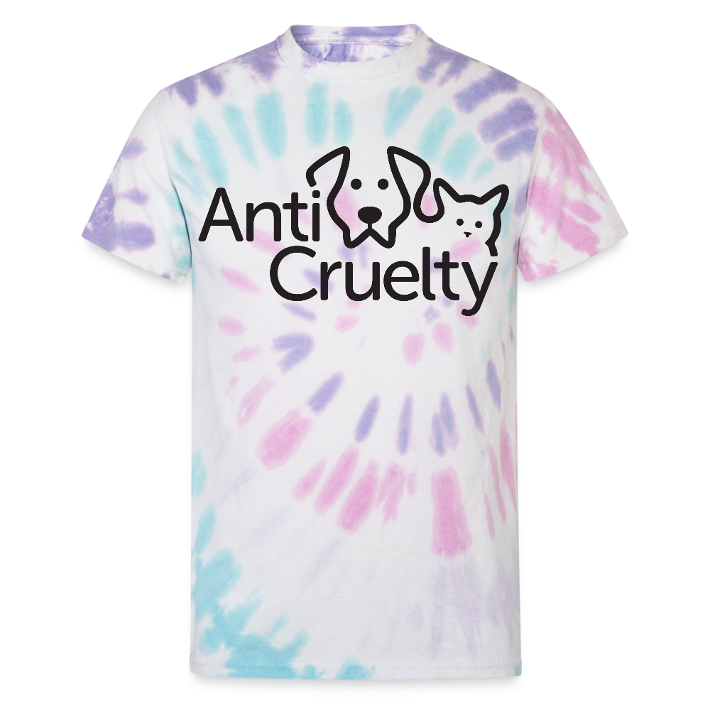 "Anti-Cruelty Logo" Tie Dye T-Shirt - Pastel Spiral