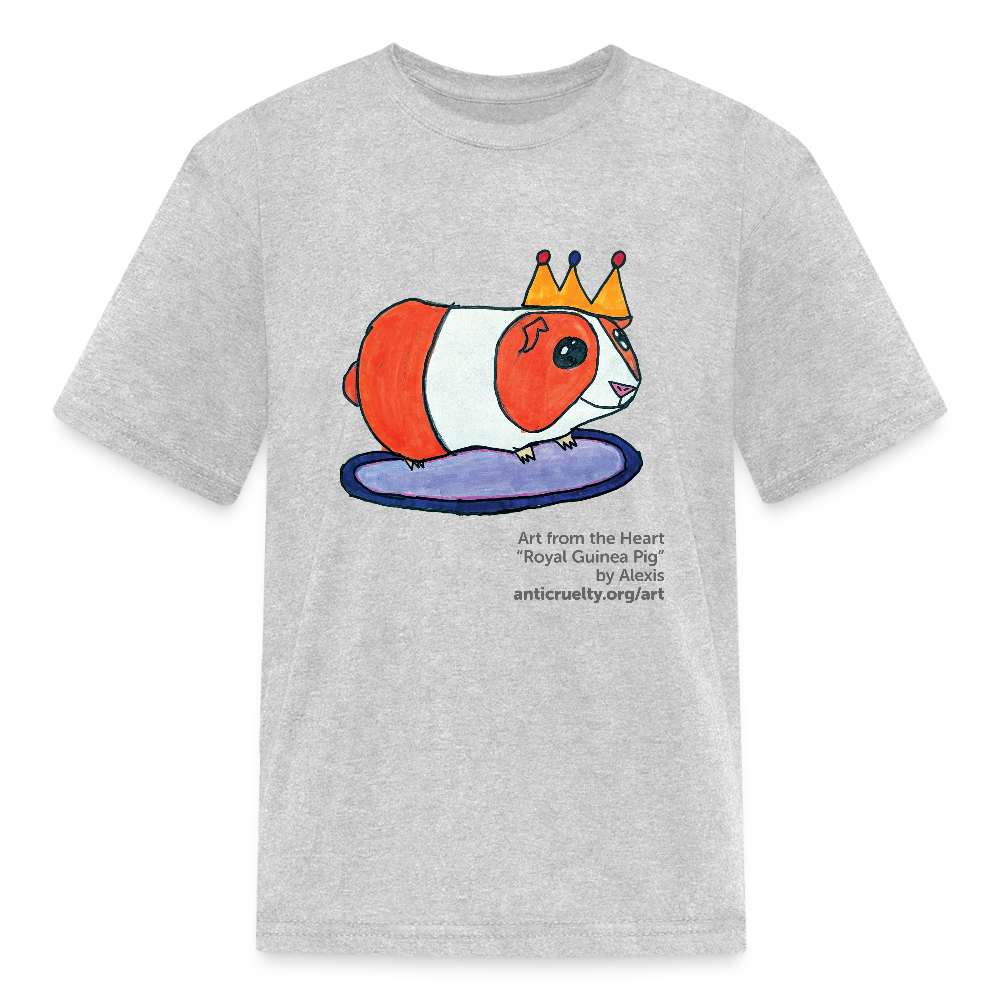 "Royal Guinea Pig" Art From The Heart Kids' T-Shirt - heather gray