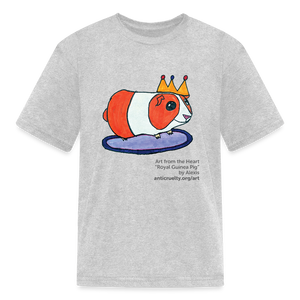 "Royal Guinea Pig" Art From The Heart Kids' T-Shirt - heather gray