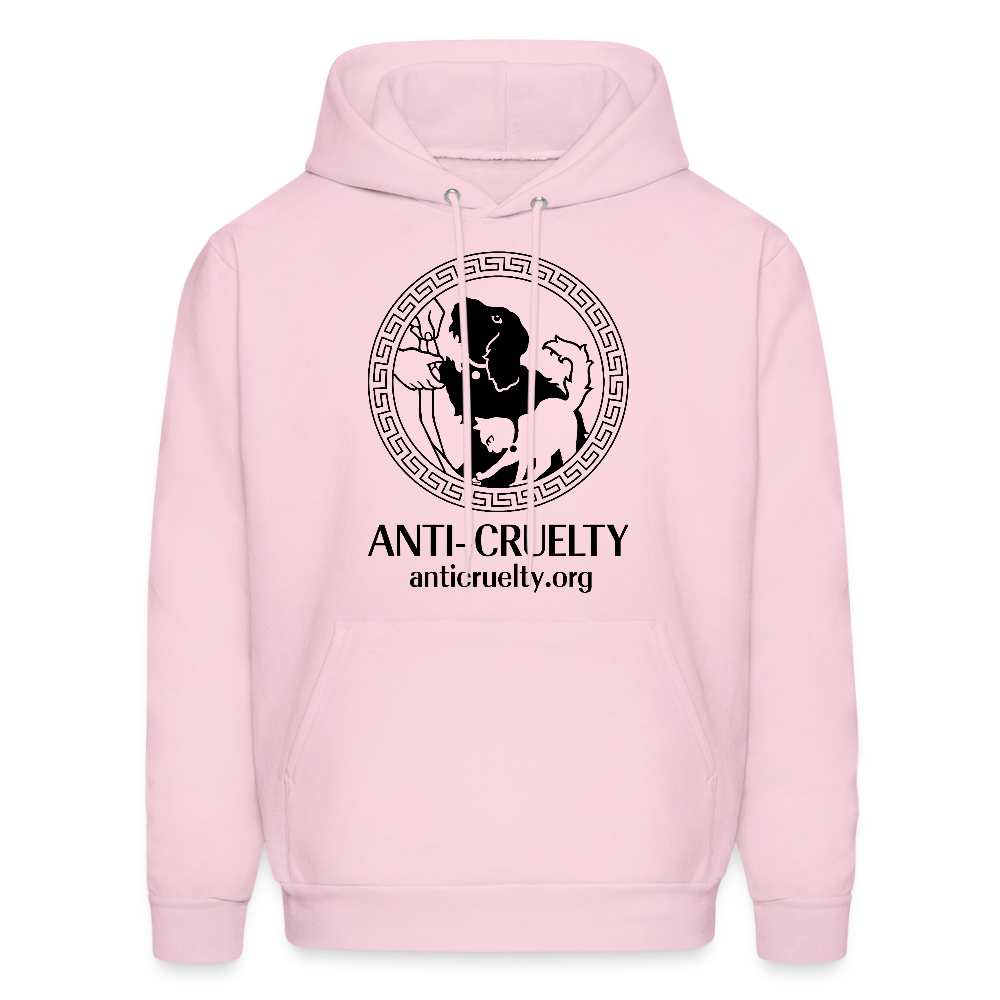 "Vintage Anti-Cruelty Greek Key" Bright Hoodie - pale pink