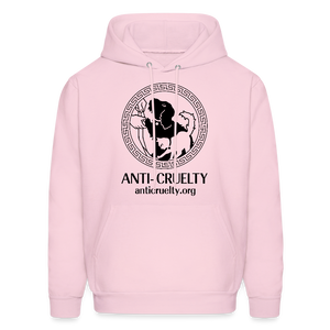 "Vintage Anti-Cruelty Greek Key" Bright Hoodie - pale pink