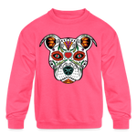 Load image into Gallery viewer, Día de los Doggie Kids&#39; Crewneck Sweatshirt - neon pink
