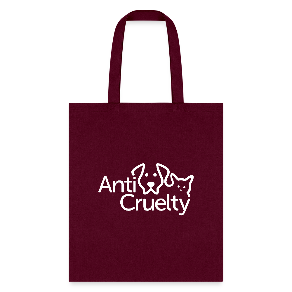 Anti-Cruelty Logo Tote Bag - burgundy