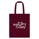 Load image into Gallery viewer, Anti-Cruelty Logo Tote Bag - burgundy
