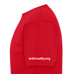 Load image into Gallery viewer, Anti-Cruelty Dark T-Shirt - red

