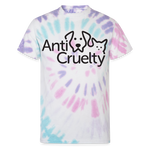 Load image into Gallery viewer, "Anti-Cruelty Logo" Tie Dye T-Shirt - Pastel Spiral
