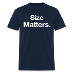 Load image into Gallery viewer, Size Matters Dark T-Shirt - navy
