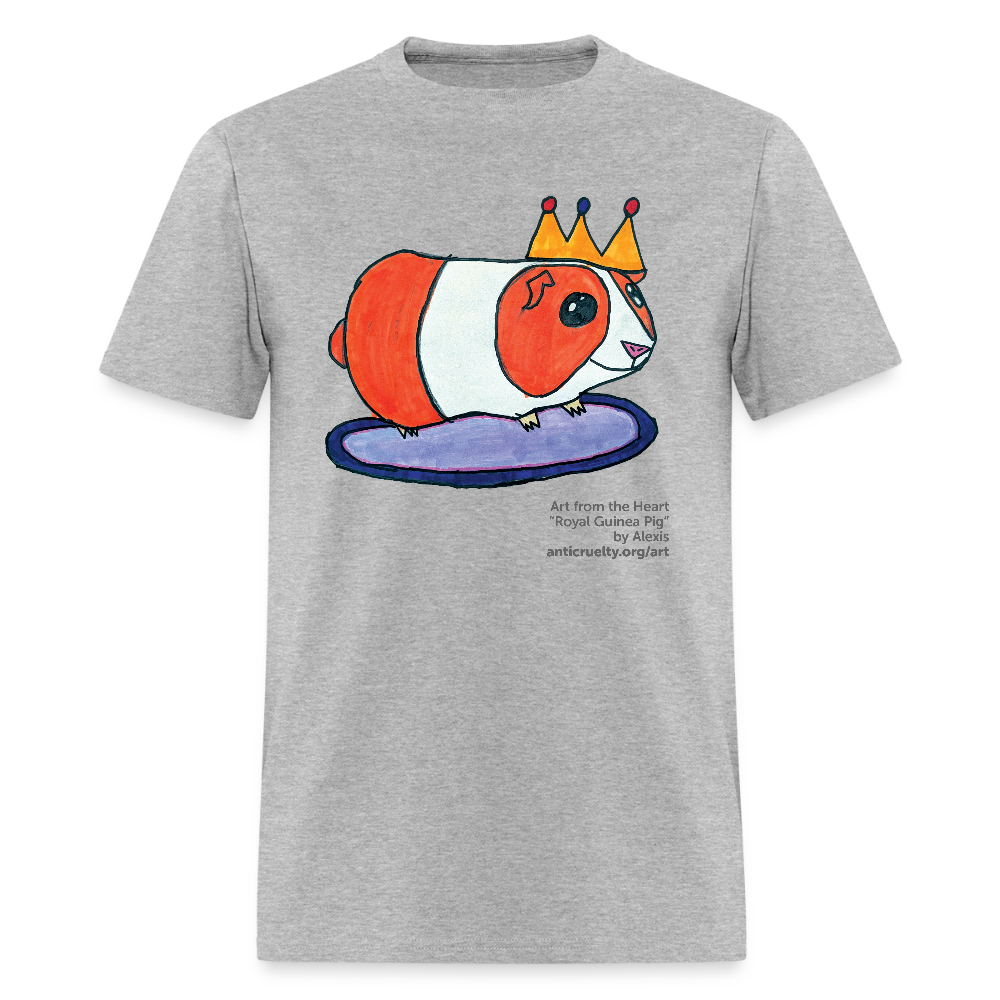 "Royal Guinea Pig" Art From The Heart Adult T-Shirt - heather gray