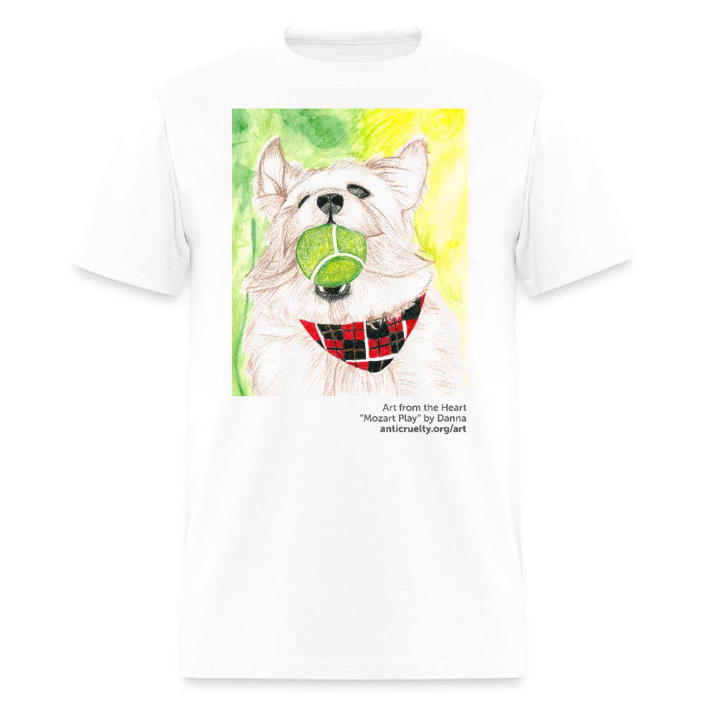 "Mozart Play" Art From The Heart Adult T-Shirt - white