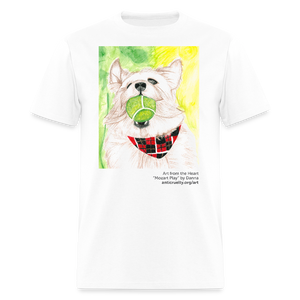 "Mozart Play" Art From The Heart Adult T-Shirt - white