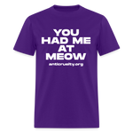 Load image into Gallery viewer, "You Had Me At Meow" Unisex Classic T-Shirt - purple
