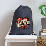 Load image into Gallery viewer, Anti-Cruelty Retro Heart Cotton Drawstring Bag - navy
