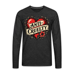 Load image into Gallery viewer, Anti-Cruelty Retro Heart Men's Long Sleeve T-Shirt - charcoal grey
