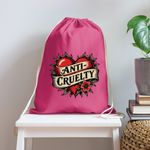 Load image into Gallery viewer, Anti-Cruelty Retro Heart Cotton Drawstring Bag - pink
