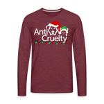 Load image into Gallery viewer, Anti-Cruelty "Merry Makers" Logo Men's Premium Long Sleeve T-Shirt - heather burgundy
