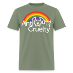 Load image into Gallery viewer, Anti-Cruelty Rainbow Logo T-Shirt - military green
