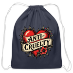 Load image into Gallery viewer, Anti-Cruelty Retro Heart Cotton Drawstring Bag - navy
