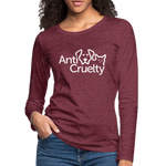 Load image into Gallery viewer, Anti-Cruelty Valentine's Day Logo Women's Long Sleeve T-Shirt - heather burgundy
