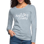 Load image into Gallery viewer, Anti-Cruelty Valentine's Day Logo Women's Long Sleeve T-Shirt - heather ice blue
