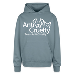 Load image into Gallery viewer, Team Anti-Cruelty Oversized Hooded Sweatshirt - stone blue
