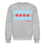 Load image into Gallery viewer, "Chicago Paw Flag" Crewneck Sweatshirt - heather gray
